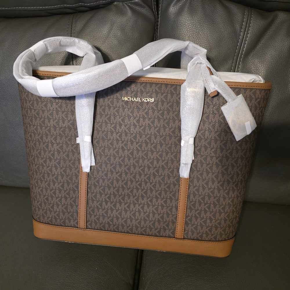 Michael Kors Brown and Tan Shoulder Bag